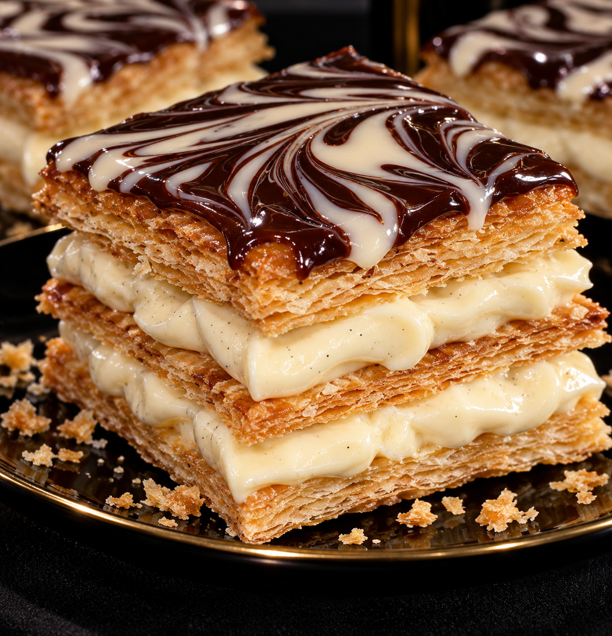 Once Upon a Bite™ | Chocolate Vanilla Napoleons (Box of 4)